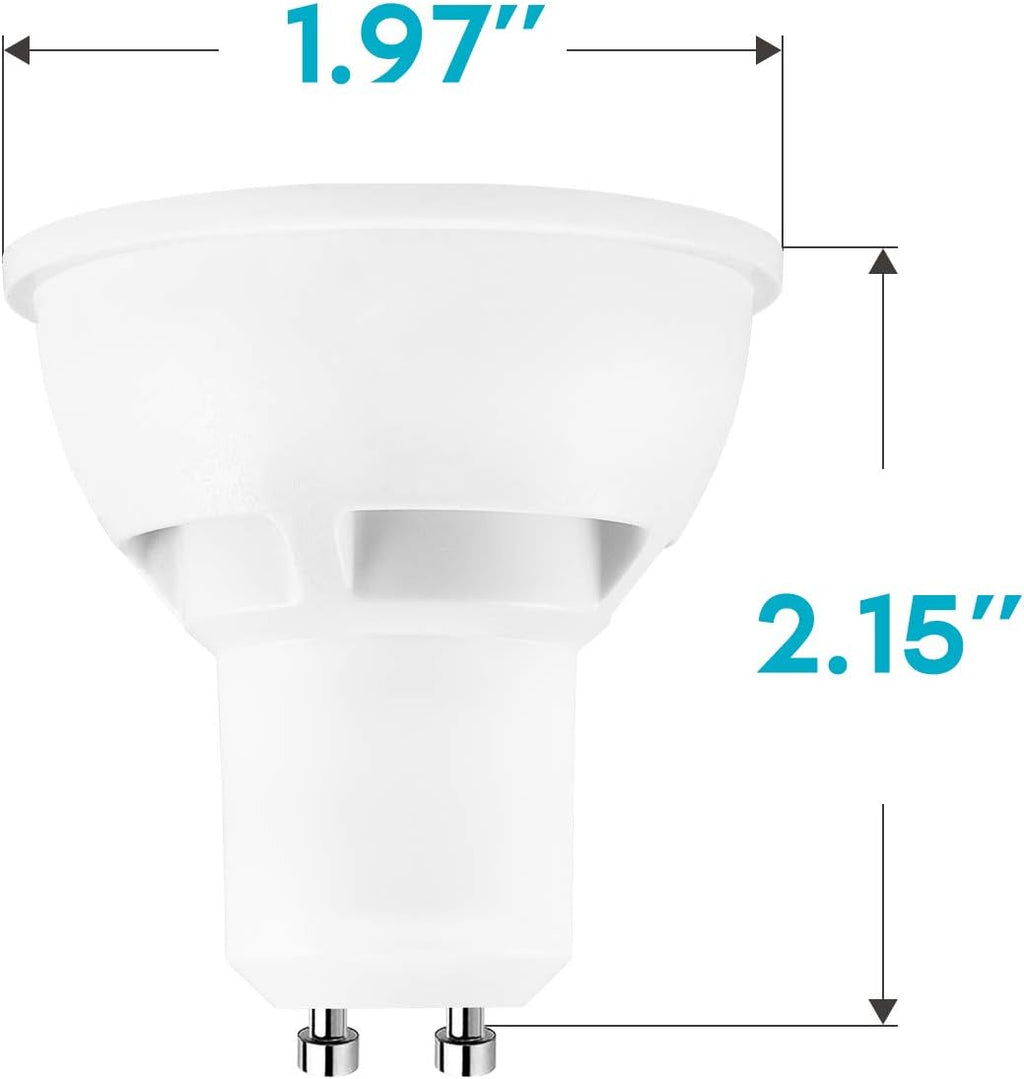 LUXRITE MR16 GU10 LED Bulbs Dimmable, 50W Halogen Equivalent, 4000K Cool White, 500 Lumens, 120V Spotlight LED Bulb GU10, Enclosed Fixture Rated, Perfect for Landscape or Home Lighting (24 Pack)