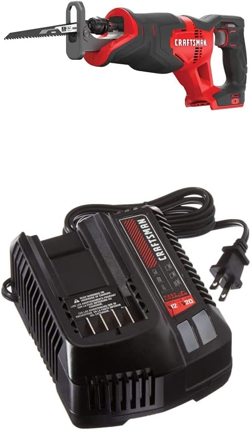 CRAFTSMAN V20 Reciprocating Saw, Cordless with Fast Charger, Battery Sold Separately (CMCS300B & CMCB104)