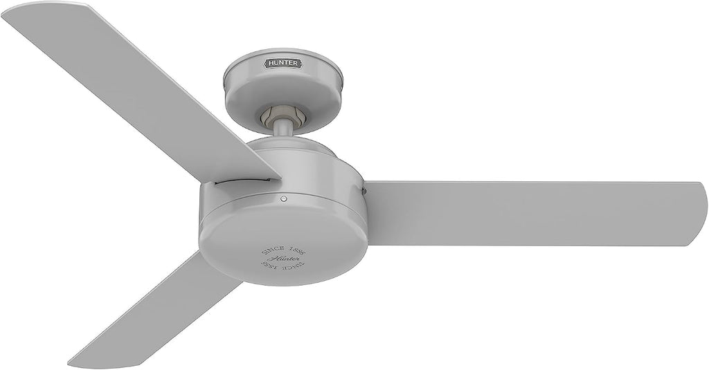 Hunter Fan 44 Inch Grey Indoor Ceiling Fan With No Light and 3 Blades for Kids Room, Bedroom, Living Room, Office, Basement, Kitchen, Dining Room (Renewed)
