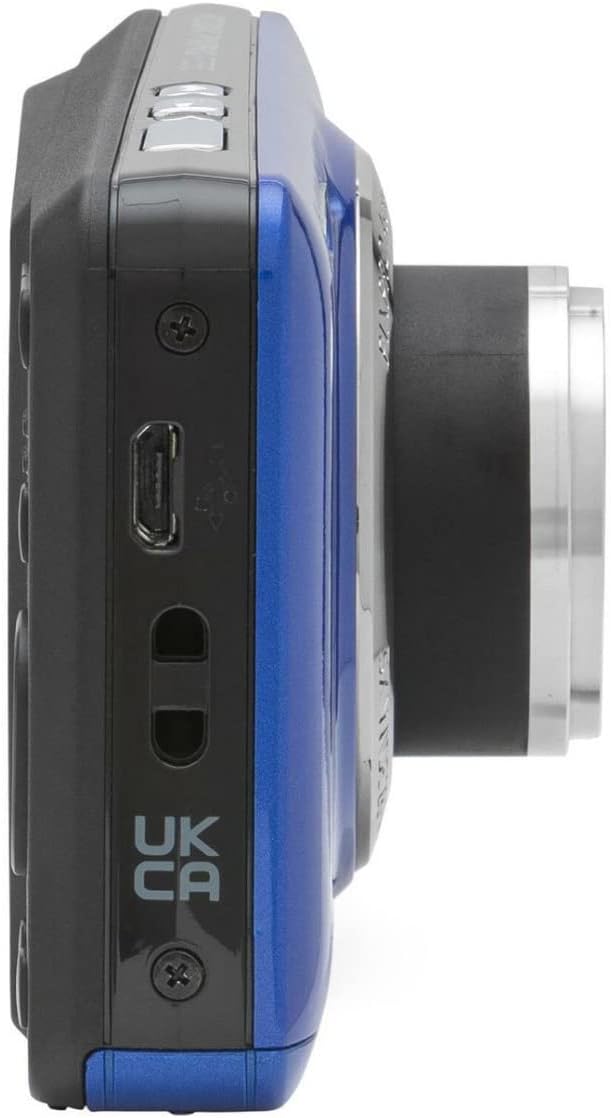 KODAK PIXPRO Friendly Zoom FZ55-BL 16MP Digital Camera with 5X Optical Zoom 28mm Wide Angle and 2.7' LCD Screen (Blue) Bundle with Protective Case, 32GB Memory Card (3 Items)