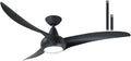Minka Aire F844-CL Light Wave LED 52' Black Low Profile Ceiling Fan with Light, Remote Control and 3.5 Inch Downrod