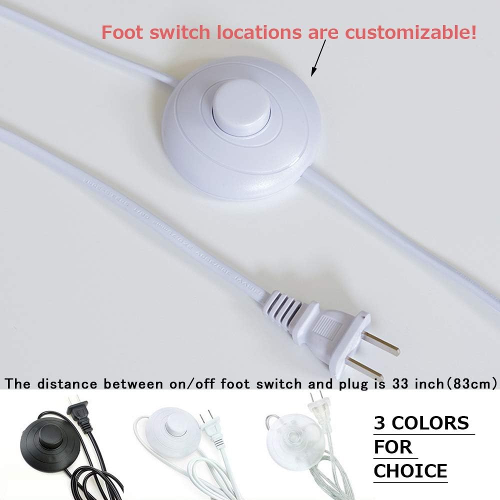 LED Accent Uplight with White Foot Switch Portable Spot Light 5W LED Barrel Type Spotlight Decorative Light Backlight Leaning for Stage Background Wall Spotlight 3-Pack