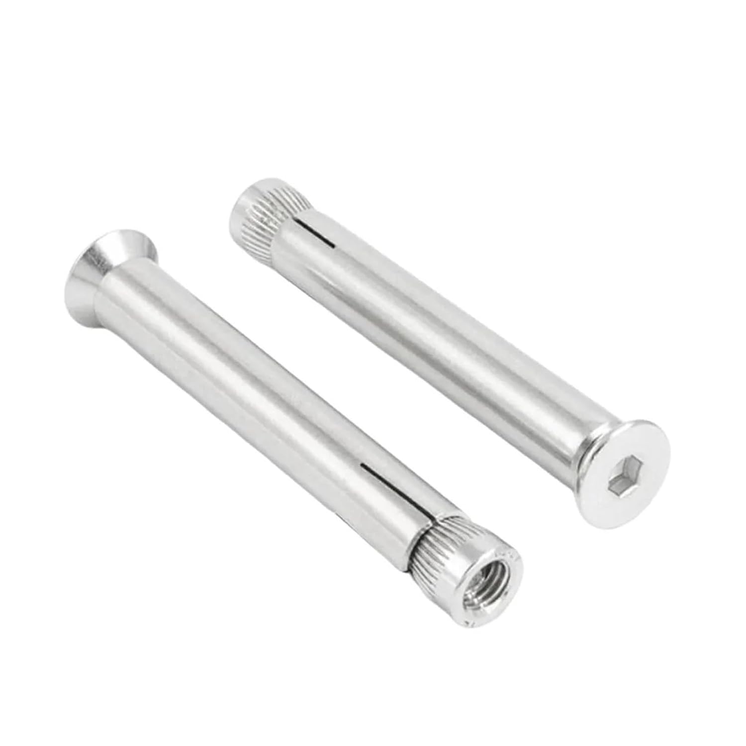 Anchor Bolts,Expansion Bolt, Wkooa Flat Head Hex Bolt Expansion Anchor Drop in Sleeve(M6x60 Pack 50)
