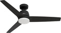 Hunter - Malden Indoor Ceiling Fan With Light, Remote, 52-inch, Casual-style, 3-speed WhisperWind Motor for living rooms, bedrooms, home offices, kitchens (Matte Black)