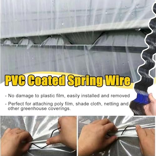 Durable Greenhouse Film Lock Channel & Wiggle Wire - Aluminum Track Profile with Spring Wire for Easy Install Garden Side Walls (40m) - Weather-Resistant, Home Gardening Essential