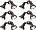 Ciata 15' Outdoor Security Flood Light 2 Head with Heavy Duty Cast Aluminum Body 150W PAR38 Weather Proof Black Finish - 6 Pack