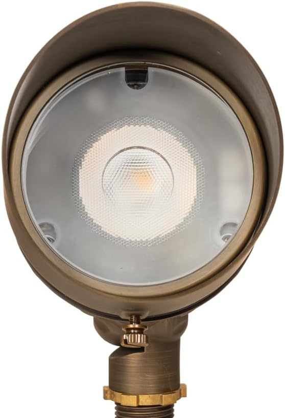 VOLT 12V Color Changing RGBW Integrated LED Brass Spotlight (Bronze) with Remote Control for Low Voltage Landscape Lighting of Yard, Lawn, Garden, Patio, Trees & House