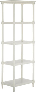 SAFAVIEH Home Collection – Odessa White 5-Tier Bookcase, Modern Storage Shelf Unit for Living Room, Bedroom, or Home Office (AMH5721C)