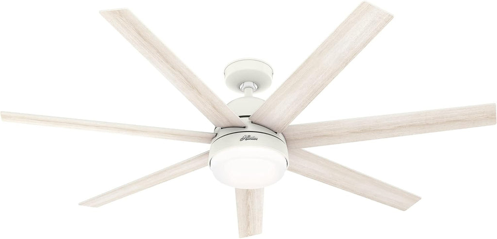 Hunter 60 inch WiFi Phenomenon Matte White Ceiling Fan with LED Light Kit and Wall Control