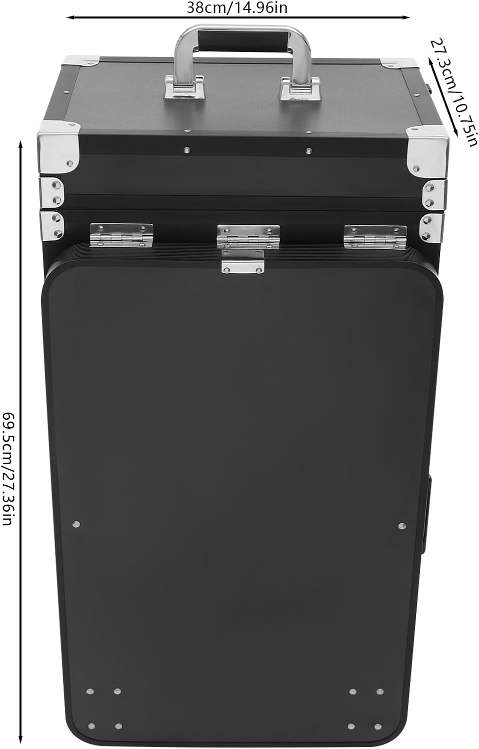 Makeup Train Case With 4 Universal Wheels,Portablel Makeup Suitcase With Drawers,Unfold Table And Makeup Mirror,Rolling Cosmetic Storage Organizer For Artist,Hairstylist,Etc (Black,Silver)