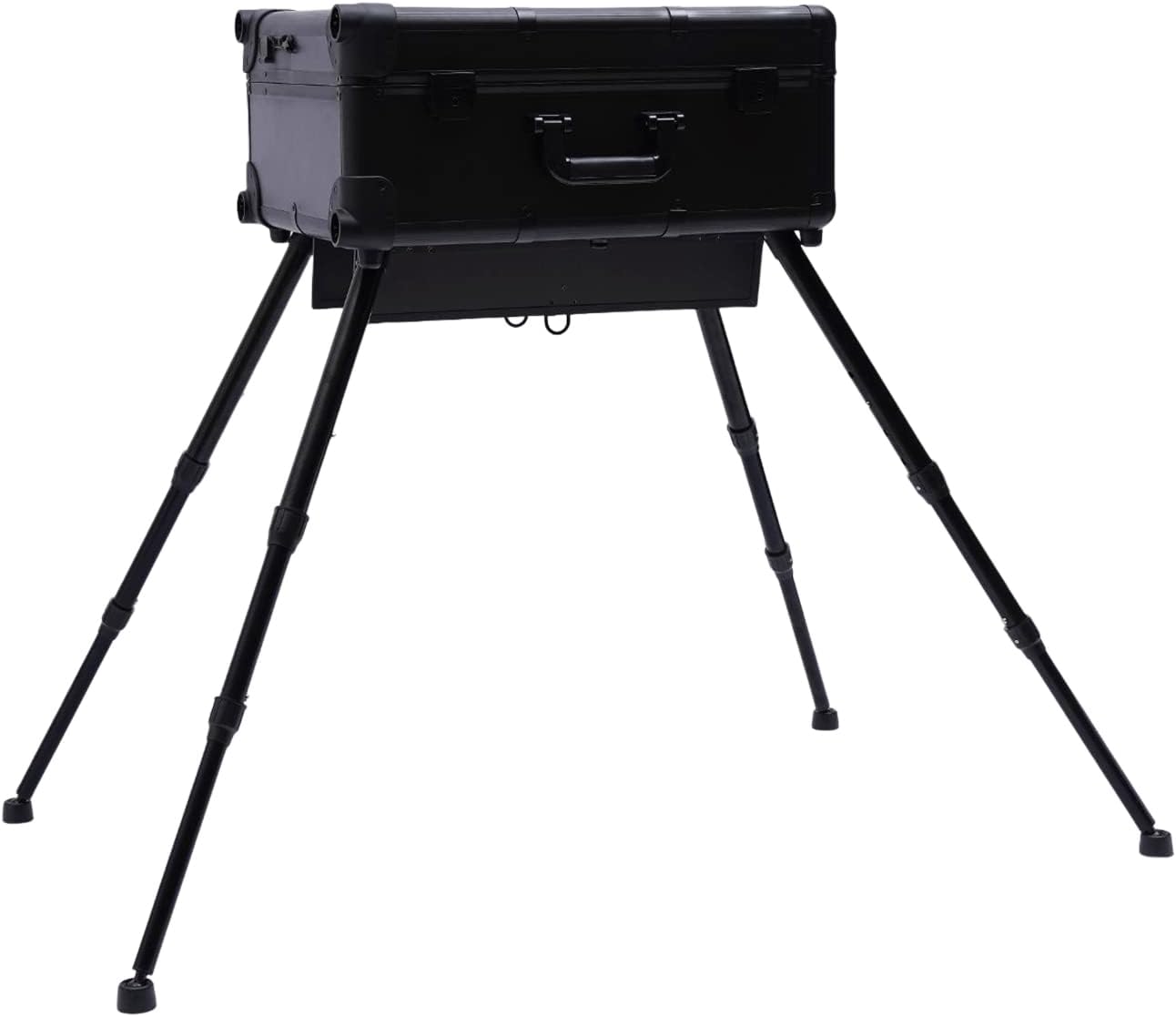 3-Tiers Rolling Makeup Train Case, Professional Makeup Train Case With Wheels Trolley Salon Barber Cosmetic Train Trolley w/LED LIght & Keys & Mirror for Make Up Hairstylists Nail Tech (Black)