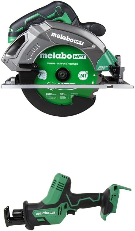 Metabo HPT 18V MultiVolt™ Cordless Circular Saw (Tool Only - No Battery) w/ 18V MultiVolt™ One-Handed Cordless Reciprocating Saw (Tool Only)