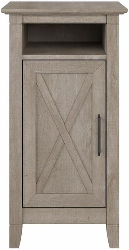 Bush Home Key West Nightstand with Door in Washed Gray