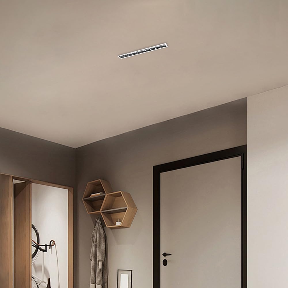Led Long Ceiling Light Recessed Spotlight 24w Linear Flush Mount Lamp Modern Directio l Spotlights Indoor for Living Room Bedroom Hallway Downlights