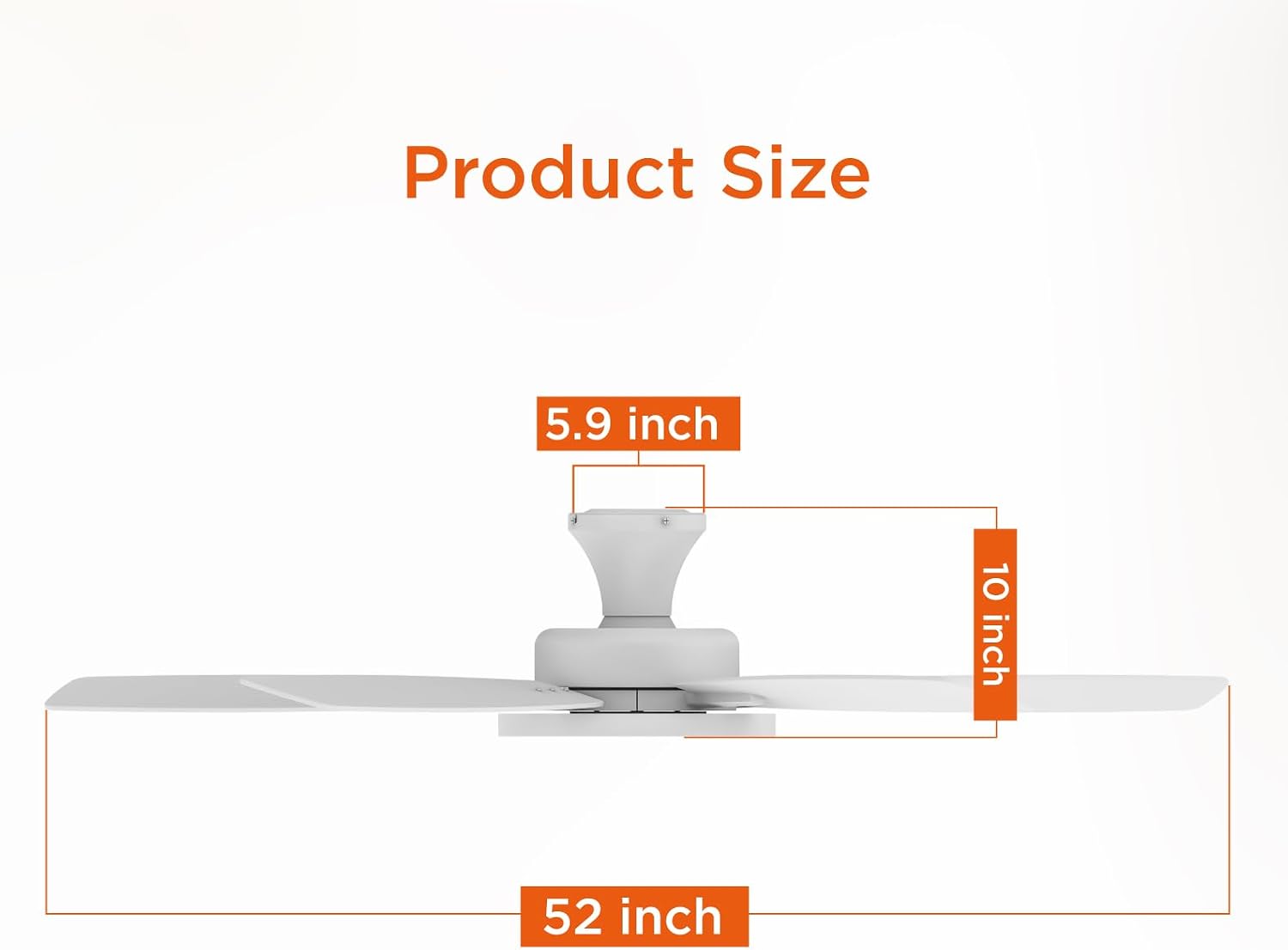 TALOYA 52 inch Ceiling Fans with Lights and Remote, Low Profile Ceiling Fan with Light, Flush Mount, Reversible, 3CCT, Dimmable, Ultra Quiet White Ceiling Fan for Bedroom Living Room Indoor Outdoor