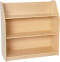 Flash Furniture Hercules 3 Shelf Commercial Book Case with Safe, Kid Friendly Curved Edges - 31.5' H Natural Wooden Bookshelf - Daycare, Classroom, Playroom Storage