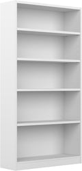 Bush Home Tall 5 Shelf Bookcase, 5 Tier Bookshelf Storage Cabinet with Adjustable Shelves for Living Room, Bedroom or Home Office, Universal Collection, White