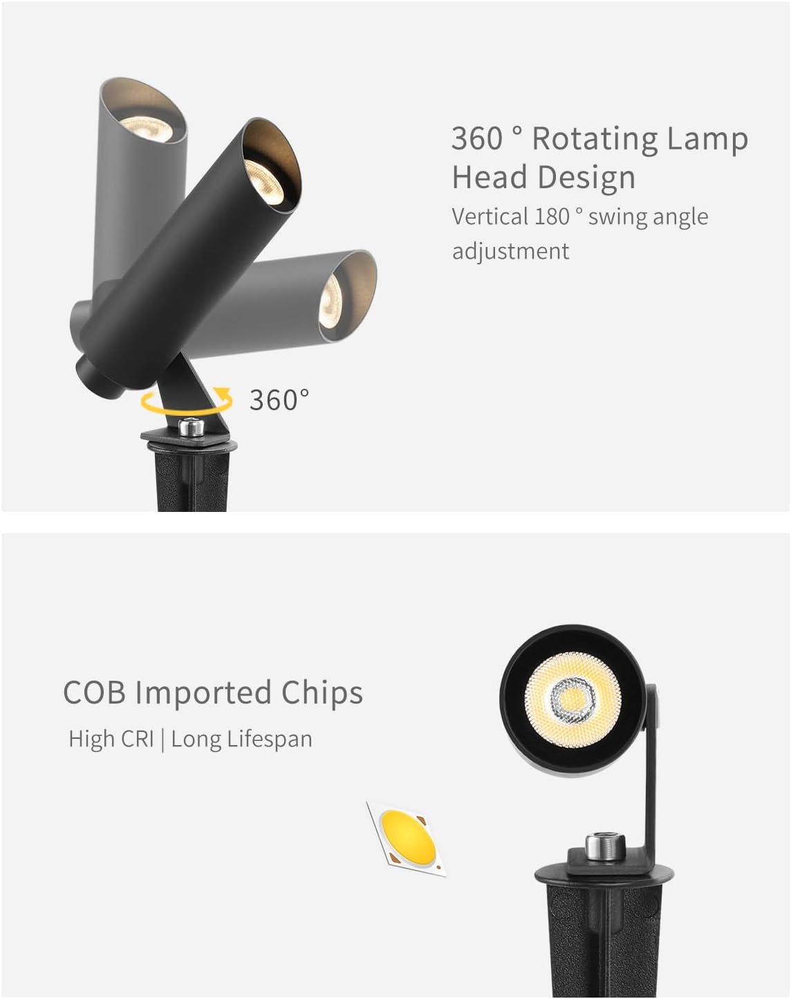Outdoor Landscape Lighting, Mini Size Low Voltage LED Spotlight 3000K 4 Pack, IP65 Waterproof, with Quick Installation Accessories, for House Patio Garden Fence Tree Yard Plant Flags Use
