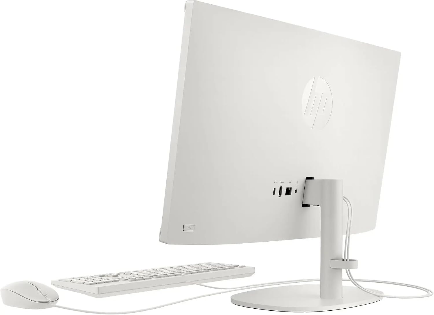 HP 21.5' FHD All-in-One Desktop Computer, 16GB RAM 128GB UFS, Quad-Core Intel N100, Windows 11, PLUSERA 8-in-1 Hub, Keyboard & Mouse Included, Cashmere White
