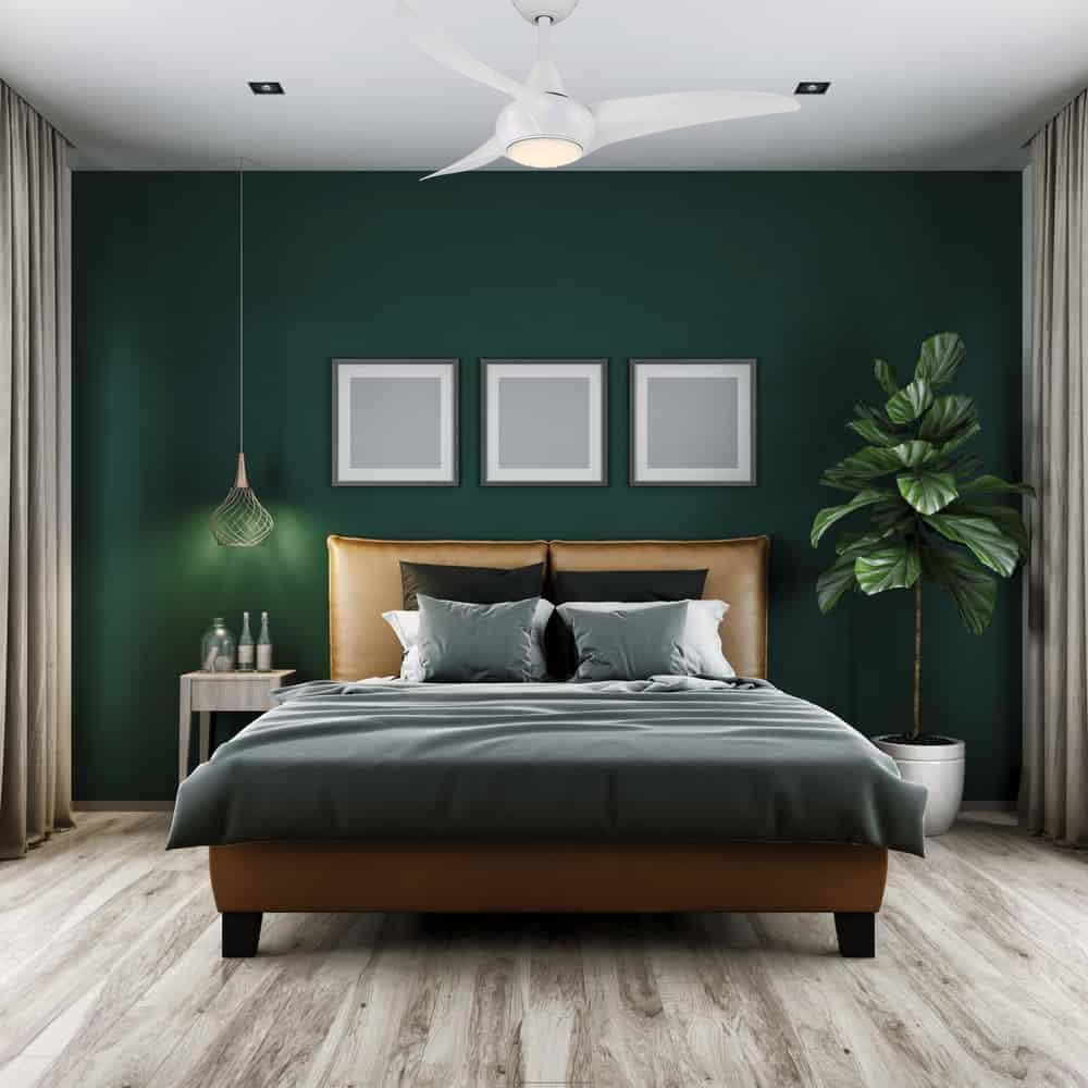 Minka-Aire F845-WH Light Wave 44' Low Profile Ceiling Fan with LED Light in White Finish with Remote Control and Included 3.5' Downrod