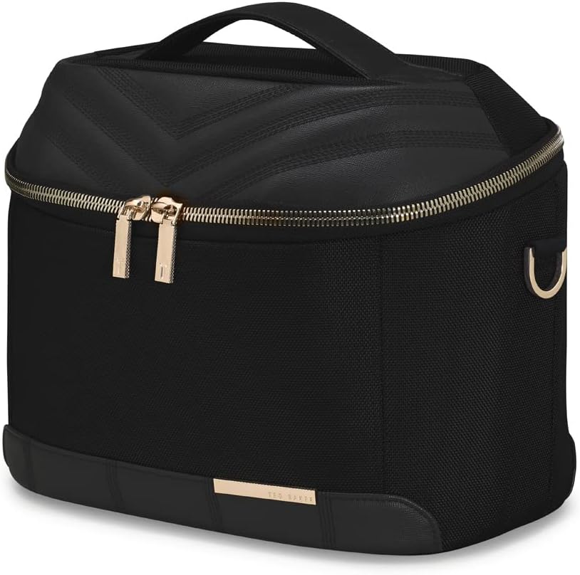 Ted Baker Albany Eco Softside Lightweight Fashion Spinner Luggage Suitcase (Vanity Case, Black)