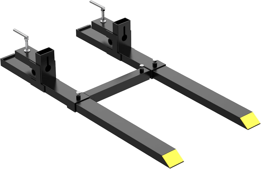 43' 1500 Lbs Pallet Forks, Clamp On Tractor Bucket Forks with Adjustable Stabilizer Bar, Heavy Duty Front Loader Forks, Fork Attachment for Skid Steer,Loader Bucket