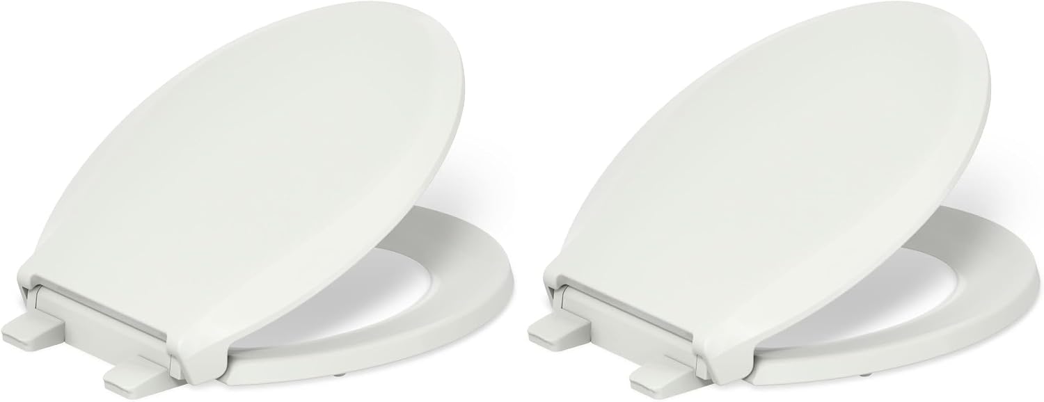 KOHLER 4639-RL-NY Cachet ReadyLatch Round Toilet Seat Soft Close, Dune (Pack of 2)