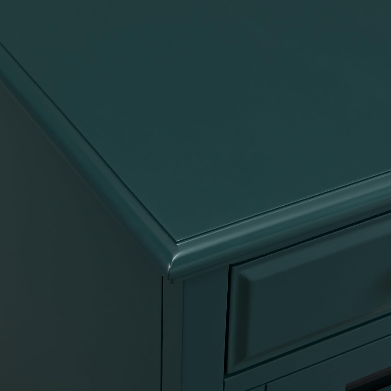 Martin Svensson Home Elegant Chairside End Table with Power — 24″W x 16″D x 25″H, Seamoss Green — Transitional Painted Accent Table with Flip-Top USB Charging, Drawer & Cabinet Storage