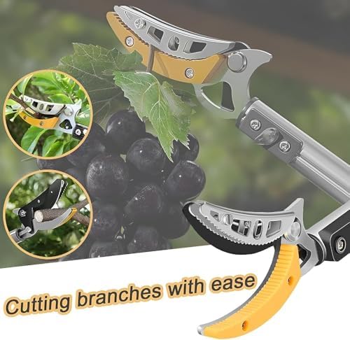 Telescopic Pole Saw & Fruit Picker - Adjustable 1.8-4m Long Reach Pruner for Effortless Tree, Shrub & Hedge Trimming - Essential Gardening Tool for High Branch Access & Pruning