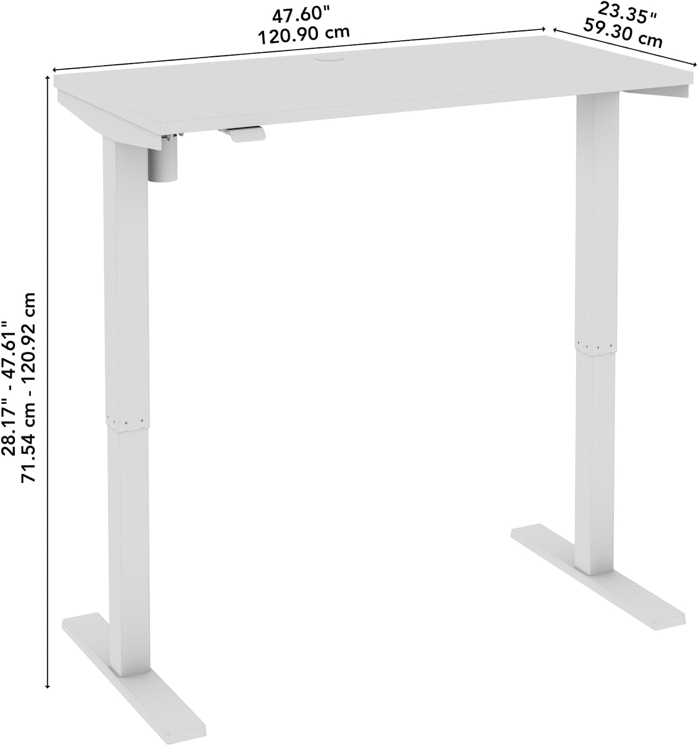Bush Business Furniture 48-inch Electric Height Adjustable Standing Desk, Ergonomic Sit-Stand Computer Table for Home and Professional Office, Move 40 Series, Black Walnut with White Base