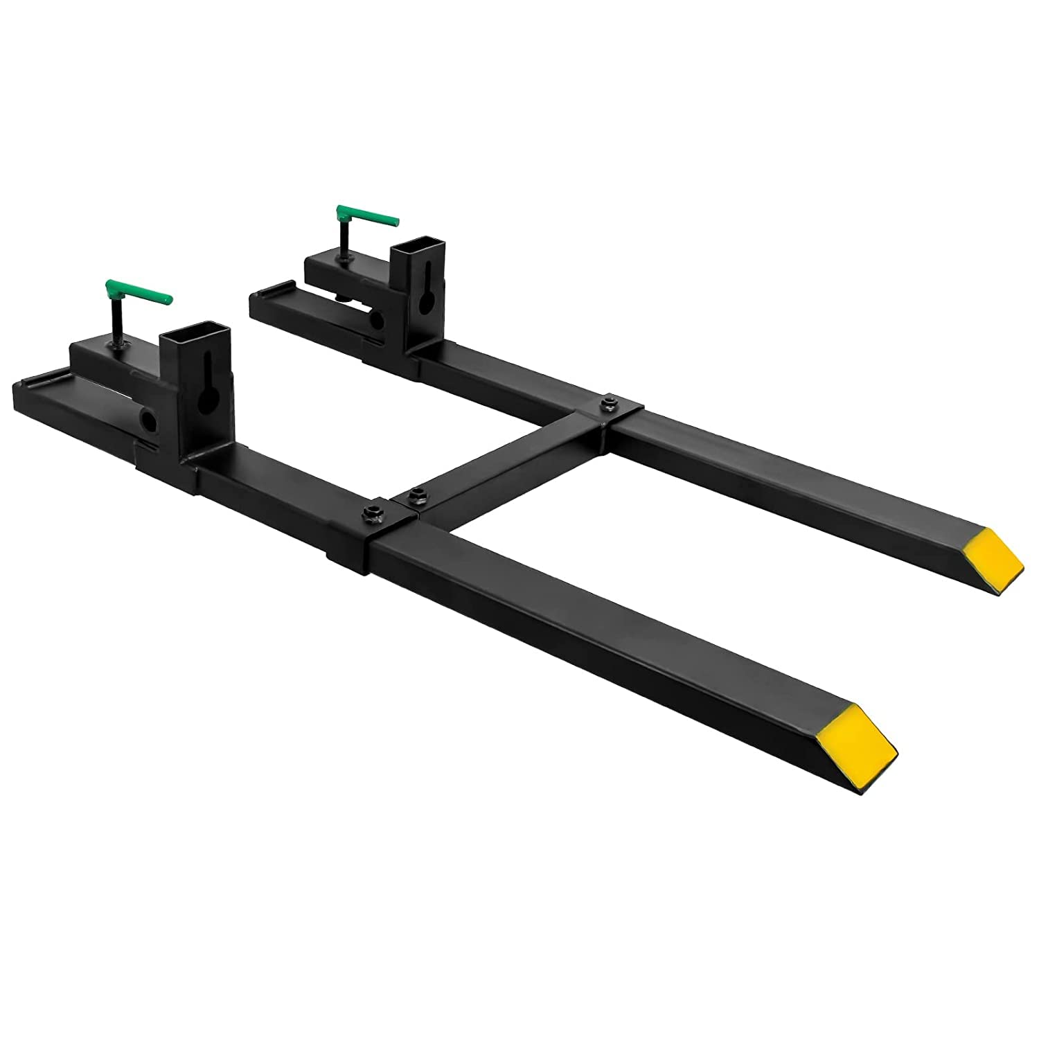 Pallet Forks 60' 1500lbs Max with Adjustable Stabilizer Bar Heavy Duty Clamp on Pellet Forks for Tractor Bucket Attachments…
