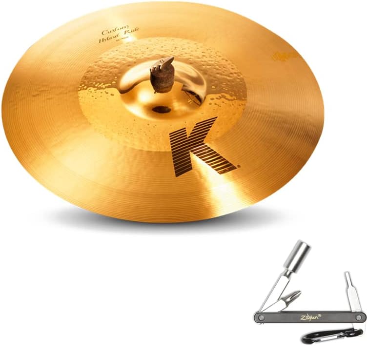 Zildjian K0999 21' K Custom Hybrid Ride Drumset Cast Bronze Cymbal Mid Pitch With ZKEY