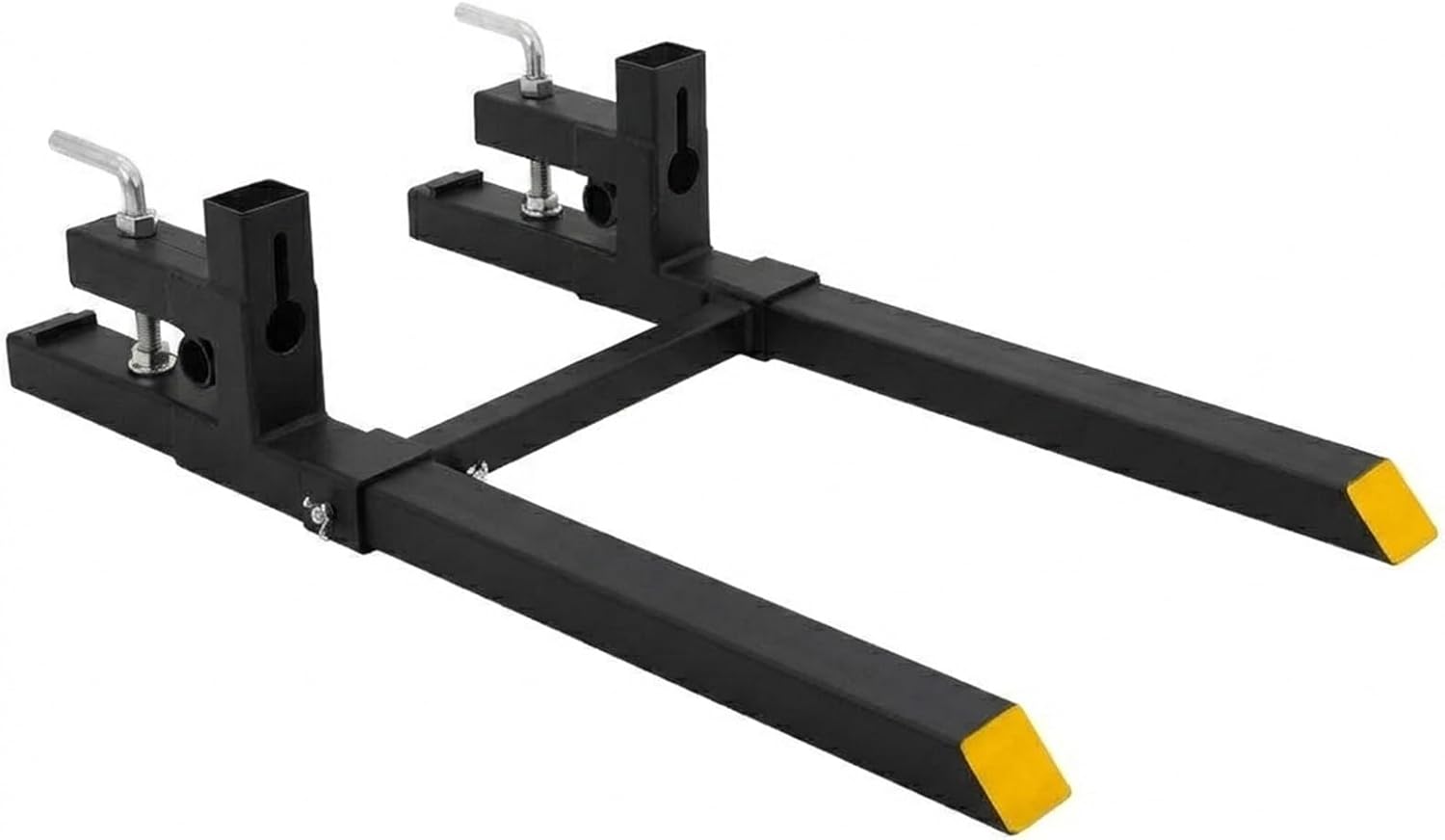 60 Inch Pallet Forks for Tractor Loader & Skid Steer – 2000 lb Capacity, Adjustable Stabilizer Bar, Quick Attach, Black & Orange – Includes Work Gloves