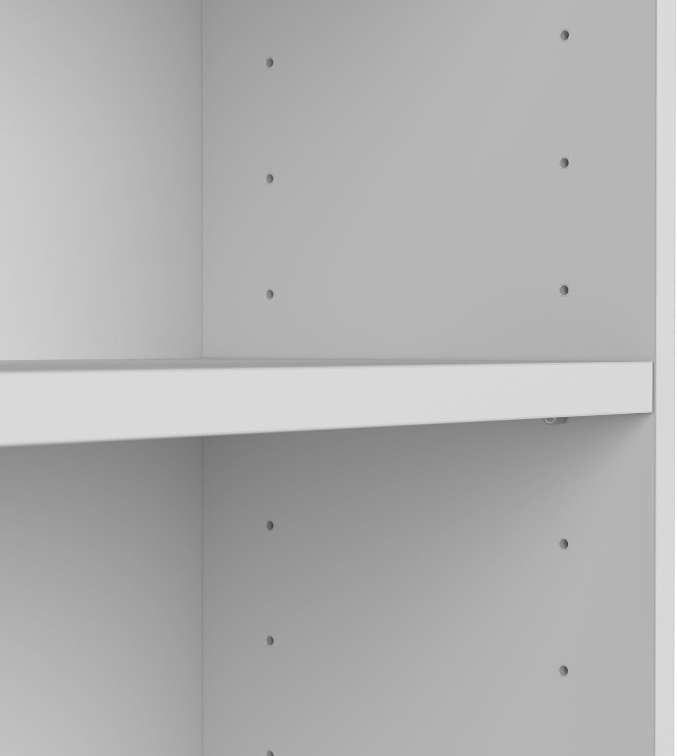 Bush Home Tall 5 Shelf Bookcase, 5 Tier Bookshelf Storage Cabinet with Adjustable Shelves for Living Room, Bedroom or Home Office, Universal Collection, White