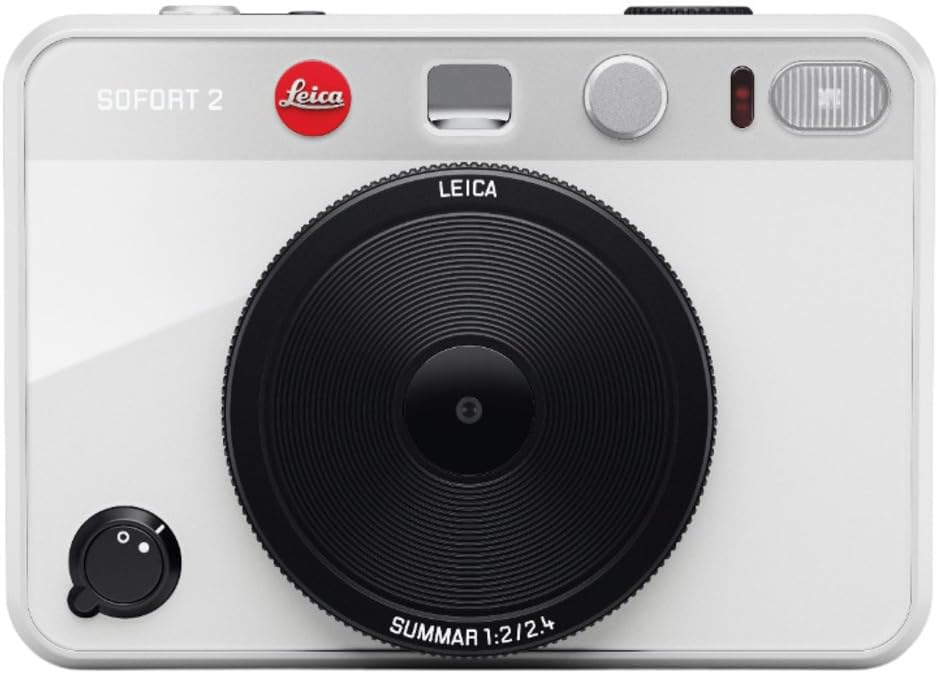 Leica Sofort 2 Digital and Instant Photo Camera with LCD Display, Two Shutter Releases, 10 Lens Effects, and Leica FOTOS App Support (White)