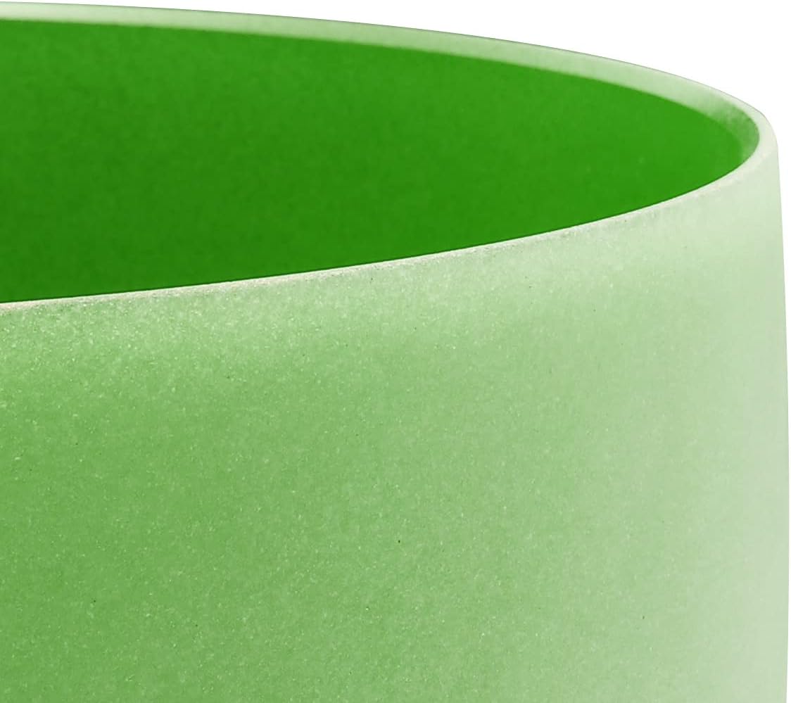 FMTY 10inch Green F Note Crystal Singing Bowl Heart Chakra with soft carrying case and Singing Mindfulness, Yoga, Spiritual and Body Healing and Energy Cleansing