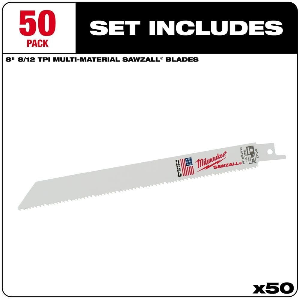 Milwaukee Electric - 12 IN 8/12 SAWZALL BLADES 50PK