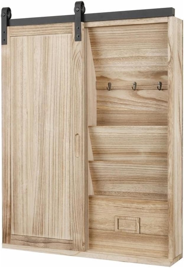 OS Home and Office Furniture Wood Wall Organizer in Distressed Natural