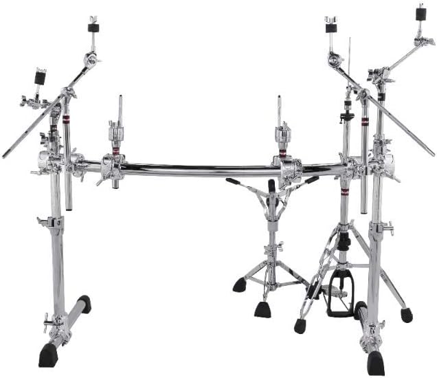 Gibraltar Curved Drum Rack, 46' Curved Crossbar with Telescoping Legs, Height Adjustable, Cymbal Boom Arms, Memory Locks & Multi Clamps for Front or Side Drum Kit Expansion, Chrome (GCS500H)