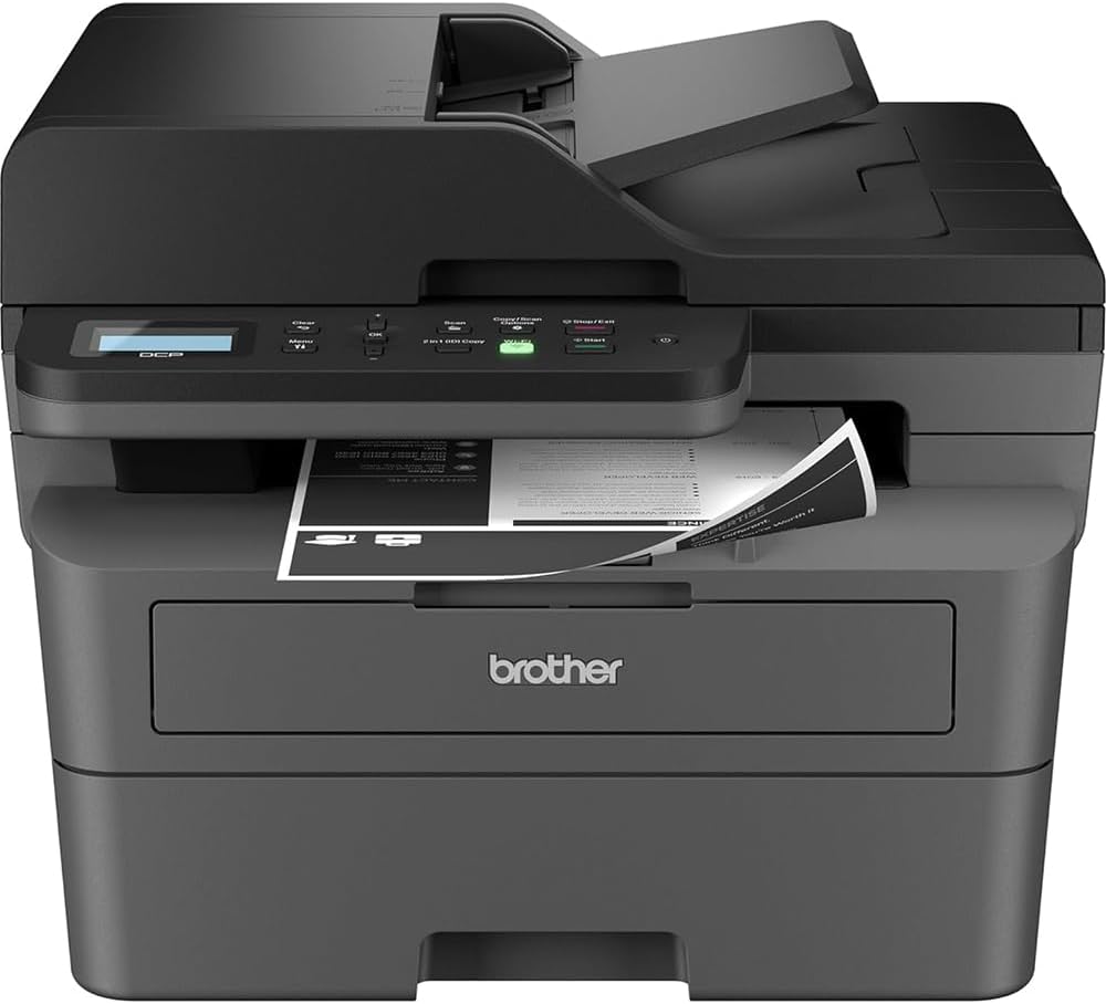 Brother Wireless DCP-L2640DW Compact Monochrome Multi-Function Laser Printer Bundle with 26‑Month Protection Plan, Printer Essentials Digital Download, 6FT HDMI Cable & 6FT USB Type‑A to Type‑B Cable