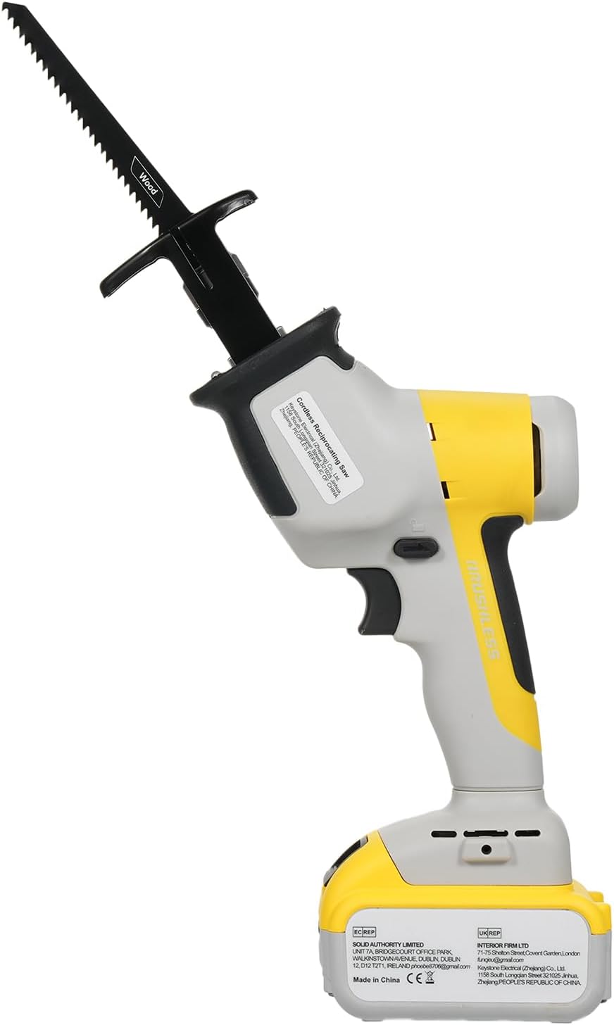 20V Brushless Cordless Reciprocating Saw Powerful Motor Long Lasting Batteries Ideal for Wood Metal PVC Cutting LED Working Light