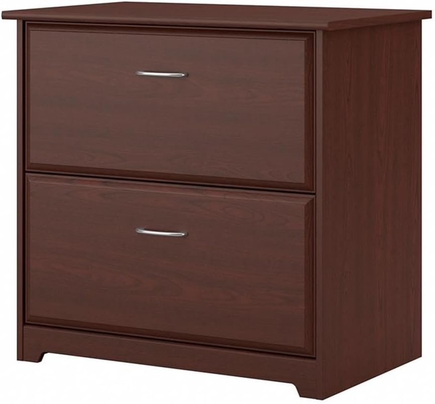 Bush Home Cabot 2 Drawer Lateral File Cabinet in Harvest Cherry, Home Office Chest for Letter, Legal, and A4-size Document Storage