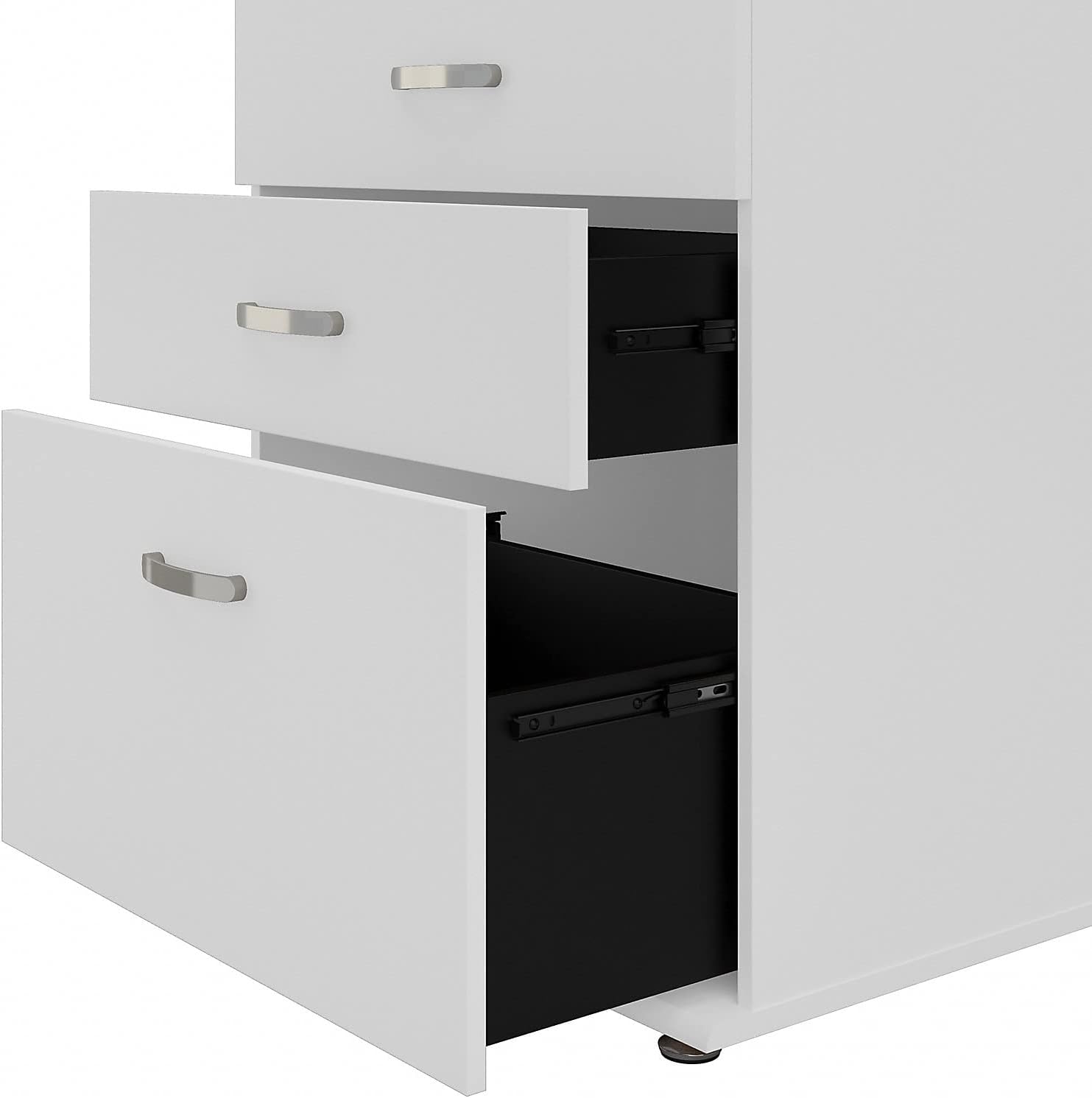 Bush Business Furniture Universal Floor Storage Cabinet with Drawers in White