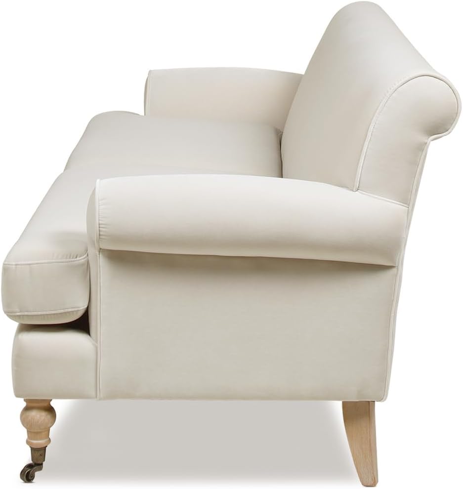 Jennifer Taylor Home Bliss Lawson Two-Cushion Tightback Sofa, French Beige Performance Velvet