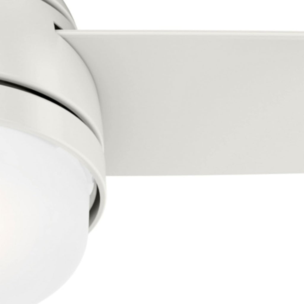 Hunter 48 inch Indoor Ceiling Fan with LED Light and Remote Control - White Ceiling Fan, Standard Mount, 3 Blades, For Bedroom, Living Room, or Kitchen, Quiet - Midtown 54211, Fresh White