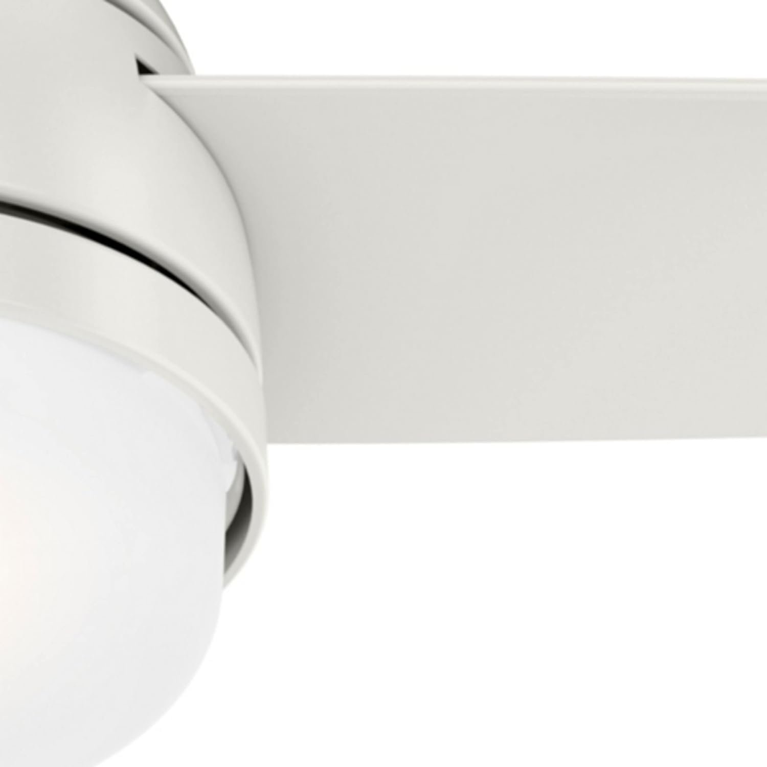 Hunter 48 inch Indoor Ceiling Fan with LED Light and Remote Control - White Ceiling Fan, Standard Mount, 3 Blades, For Bedroom, Living Room, or Kitchen, Quiet - Midtown 54211, Fresh White