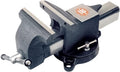 K Tool International 64106 6' Bolt-on Bench Vise with 360 Degree Lockable Rotating Swivel Base for Garages, Repair Shops and DIY, Heavy Duty Steel, 6' Jaw Opening, Large Anvil, Black