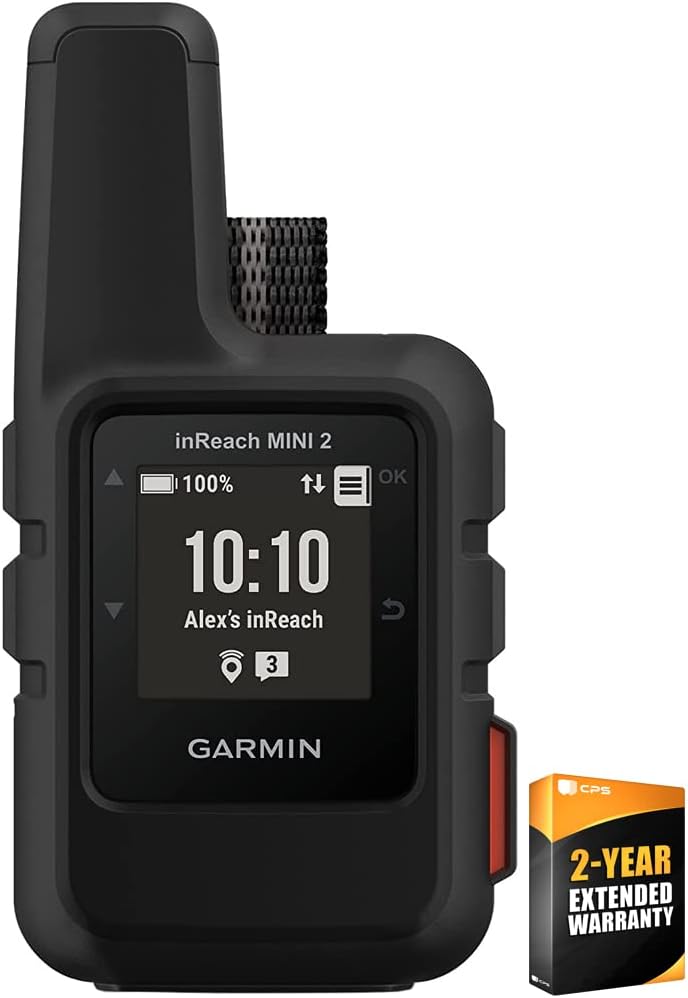 Garmin inReach Mini 2 Satellite Communicator, Two-Way Messaging, SOS, GPS, Black, 010-02602-01 - Bundle w/Deco Essentials 26-Month CPS Plan