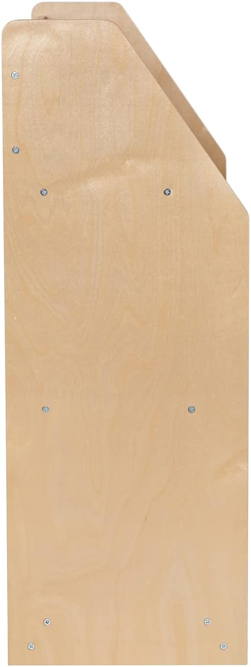 Flash Furniture Hercules 3 Shelf Commercial Book Case with Safe, Kid Friendly Curved Edges - 31.5' H Natural Wooden Bookshelf - Daycare, Classroom, Playroom Storage