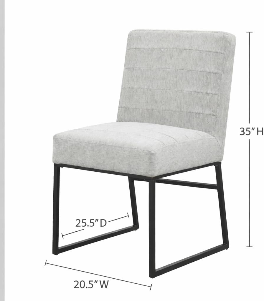 HomePop Channeled Metal Dining Chair - Sustainable Gray Woven (Single Pack)